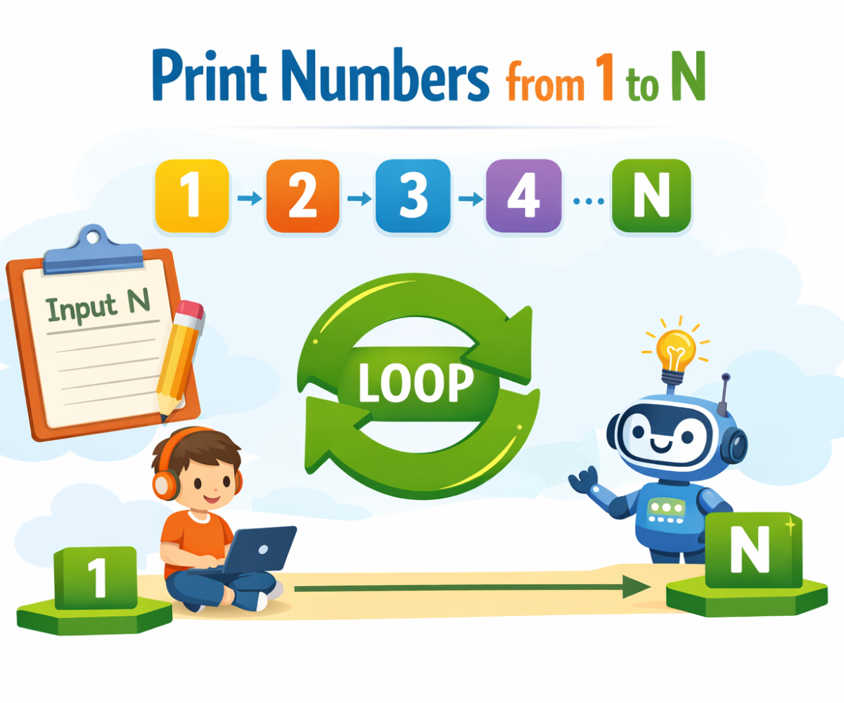 Print numbers from 1 to N